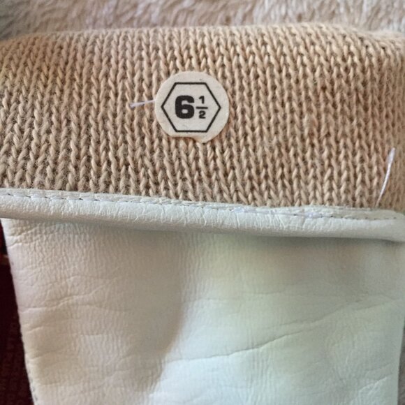 NWT White Leather gloves sz 6.5 - Picture 8 of 10
